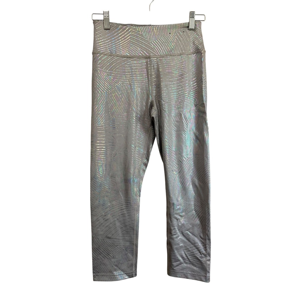 Fila Sport Womens Leggings High Waist Metallic Iridescent Gym Athletic Small